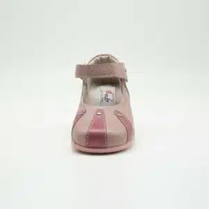 Chaussure en cuir véritable rose pour fille. Modèle Cindy