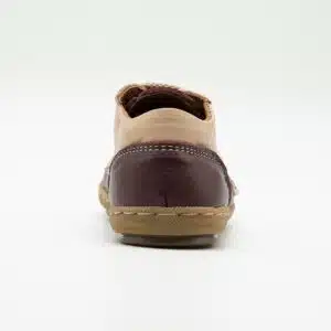 Chaussures en cuir véritable marron beige. Modèle Fashion - derrière