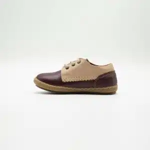 Chaussures en cuir véritable marron beige. Modèle Fashion - latéral