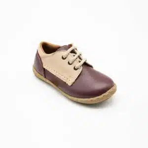 Chaussures en cuir véritable marron beige. Modèle Fashion - vue d'en haut
