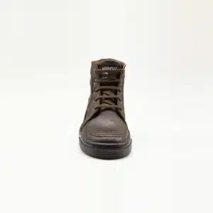 Bottines en cuir véritable marron. Modèle Adventure. Vue de face