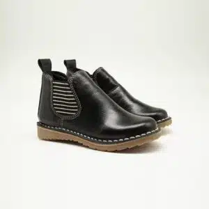 Bottines en cuir véritable noir. Modèle Ranch. Paire