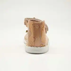 Chaussure en cuir véritable saumon. Modèle Lara. Vue de derrière