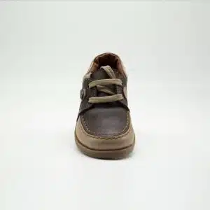 Chaussures en cuir véritable beige marron. Modèle Antony. Vue de face