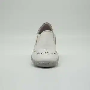 Chaussures en cuir véritable blanc. Modèle Twist_V2. Vue de face