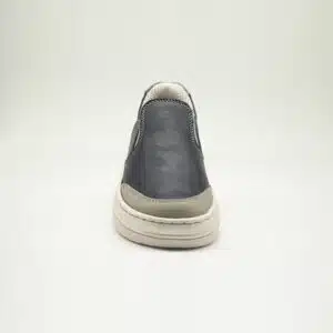 Chaussures en cuir véritable bleu et gris. Modèle Twist. Vue de face