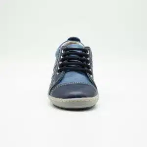 Chaussures en cuir véritable bleu. Model Moon_2. vue de face