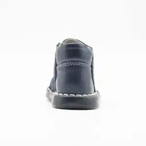 Chaussures en cuir véritable bleu. Modèle Arco. Vue de derrière