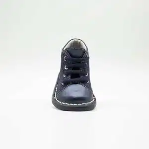 Chaussures en cuir véritable bleu. Modèle Arco. Vue de face