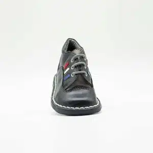 Chaussures en cuir véritable bleu. Modèle Disco. Vue de face