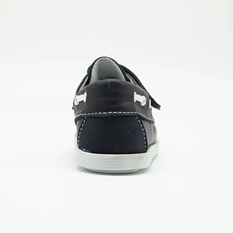 Chaussures en cuir véritable bleu. Modèle Enzo_V2. Vue de derrière