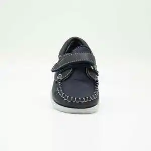 Chaussures en cuir véritable bleu. Modèle Enzo_V2. Vue de face