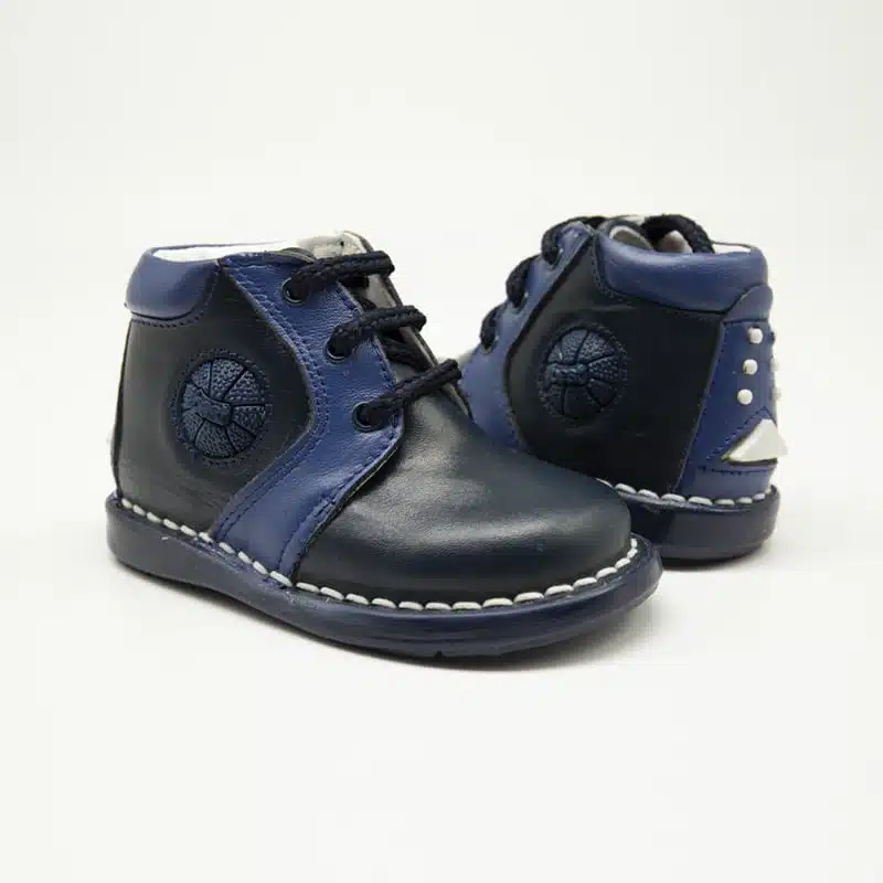 Chaussures en cuir véritable bleu. Modèle Sphère. Paire
