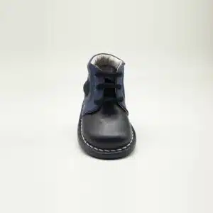 Chaussures en cuir véritable bleu. Modèle Sphère. Vue de face