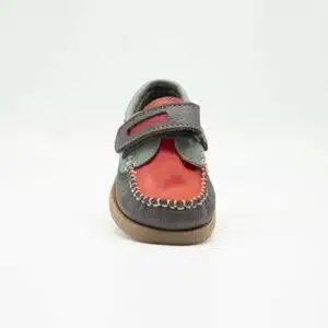 Chaussures en cuir véritable gris et vert. Modèle Enzo_V2. Vue de face