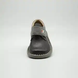 Chaussures en cuir véritable gris. Modèle Smile. Vue de face