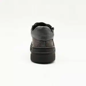 Chaussures en cuir véritable gris. Modèle Stella. Vue de derrière