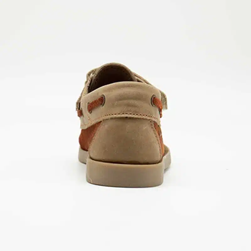 Chaussures en cuir véritable marron et beige. Modèle Enzo_V2. Vue de derrière