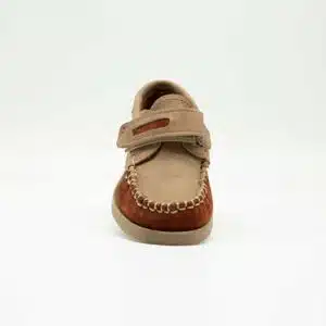 Chaussures en cuir véritable marron et beige. Modèle Enzo_V2. Vue de face