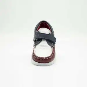 Chaussures en cuir véritable marron et bleu. Modèle Enzo_V2. Vue de face
