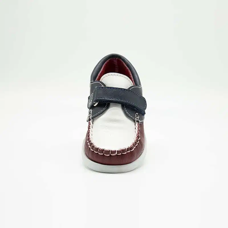 Chaussures en cuir véritable marron et bleu. Modèle Enzo_V2. Vue de face