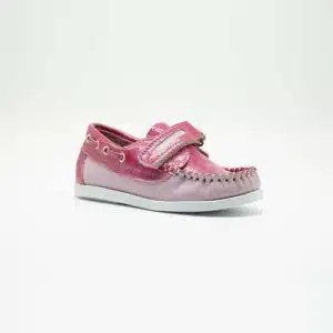 Chaussures en cuir véritable rose. Modèle Enzo_V2. Vue de côté 2