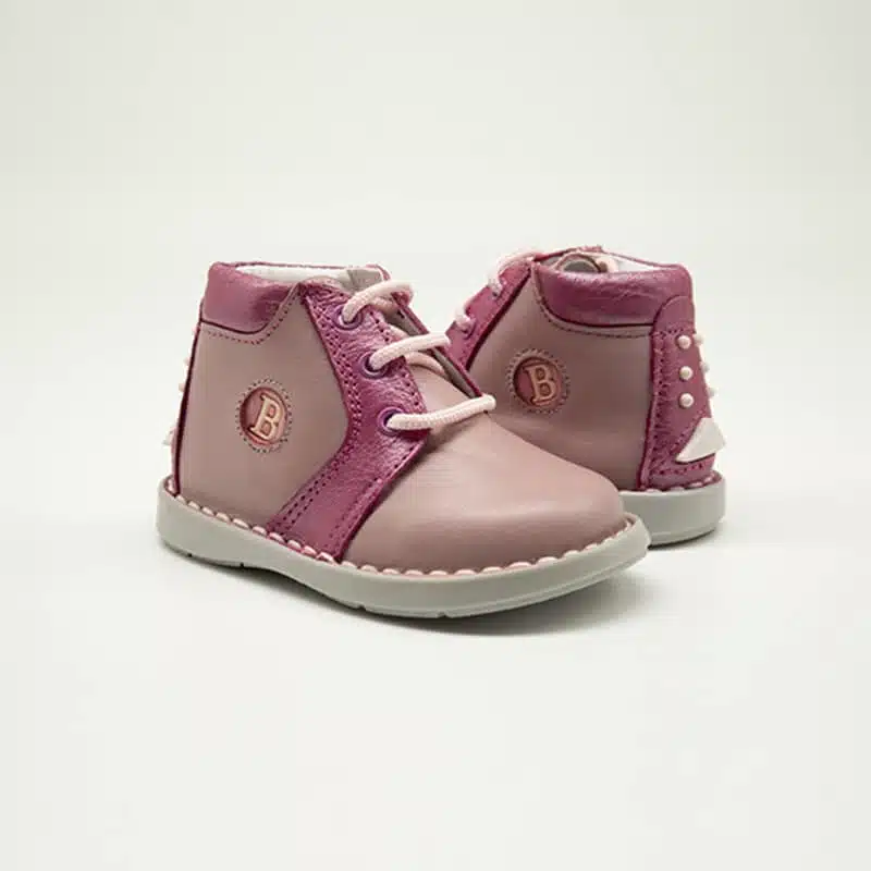Chaussures en cuir véritable rose. Modèle Sphère. Paire