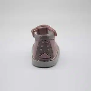 Chaussures en cuir véritable rose. Modèle Sweety. Vue de derrière
