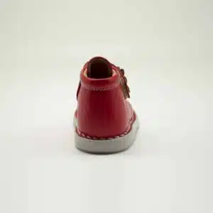 Chaussures en cuir véritable rouge. Modèle FLOWER. derrière