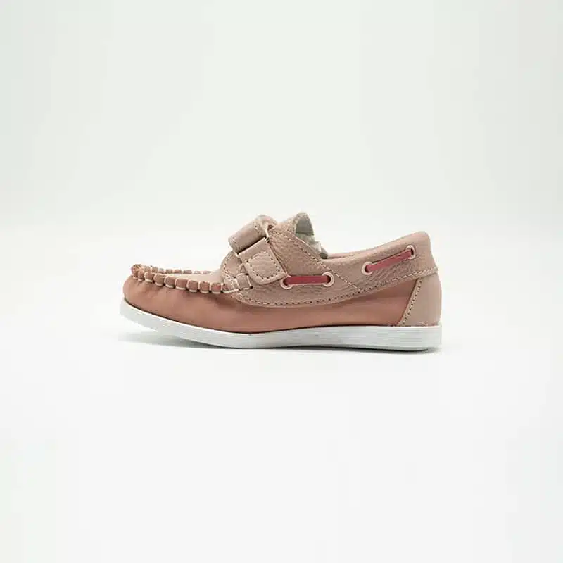 Chaussures en cuir véritable rouille et beige. Modèle Enzo_V2. Vue de côté 2