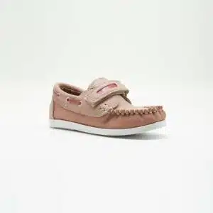 Chaussures en cuir véritable rouille et beige. Modèle Enzo_V2. Vue de côté