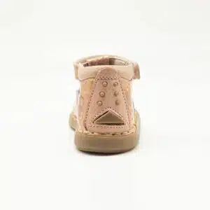 Chaussures en cuir véritable saumon. Modèle Sweety. Vue de derrière
