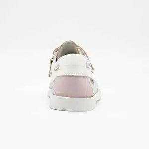 Chaussures en cuir véritable vert et rose. Modèle Enzo_V2. Vue de côté