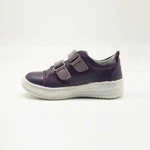 Chaussures en cuir véritable violet. Modèle Fast_V1. Vue de côté 2