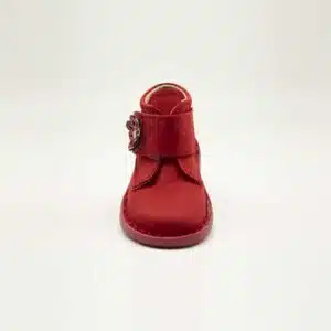 Chaussures en nebuk véritable rouge. Modèle FLOWER. face
