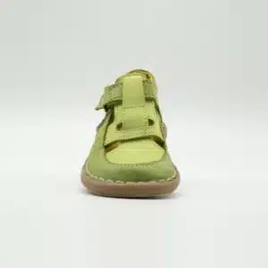 Chaussures en nebuk véritable vert. Modèle Junior. Vue de Face