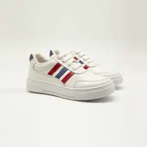 Espadrille en cuir véritable blanc. Modèle Nation. Paire