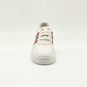 Espadrille en cuir véritable blanc. Modèle Nation. Vue de face