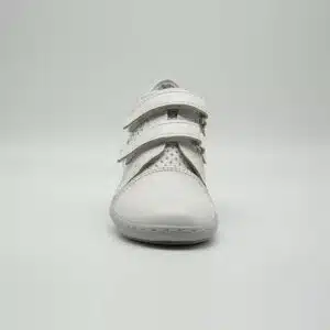 Espadrille en cuir véritable blanc. Modèle Party_V1. Vue de face