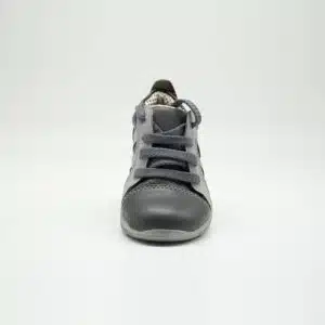 Espadrille en cuir véritable gris. Modèle Moon_V2. vue de face