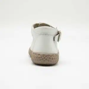 Sandale en cuir véritable blanc. Modèle Dora. Vue de derrière