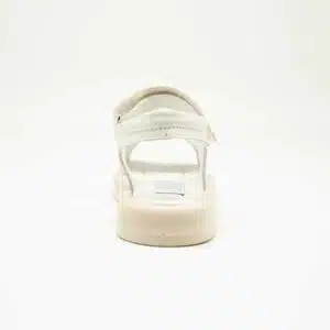 Sandale en cuir véritable blanc. Modèle Land. Vue de derrière