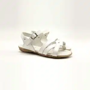 Sandel en cuir véritable blanc. Modèle Daisy. Paire