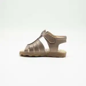 Sandel en cuir véritable bronze. Modèle Paris. Vue de côté