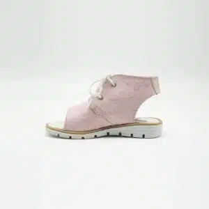 Sandel en cuir véritable rose. Model Playa. Vue de côté