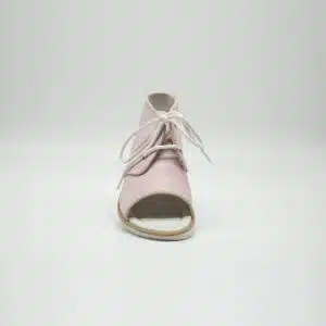 Sandel en cuir véritable rose. Model Playa. Vue de face