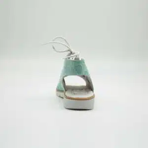 Sandel en cuir véritable turquoise. Model Playa. Vue de derrière