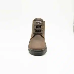 bottines en nebuk véritable marron. Modèle Energy. Vue de face