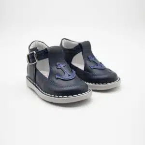 Chaussures en cuir véritable bleu. Modèle Rubis. Paire