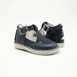 Chaussures en cuir véritable bleu. Modèle Rubis_V2. Paire 2